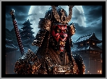 Grafika, Postać, Darth Maul, Samuraj, Zbroja, Maska