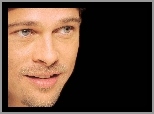 niebieskie, bródka, Brad Pitt, oczy