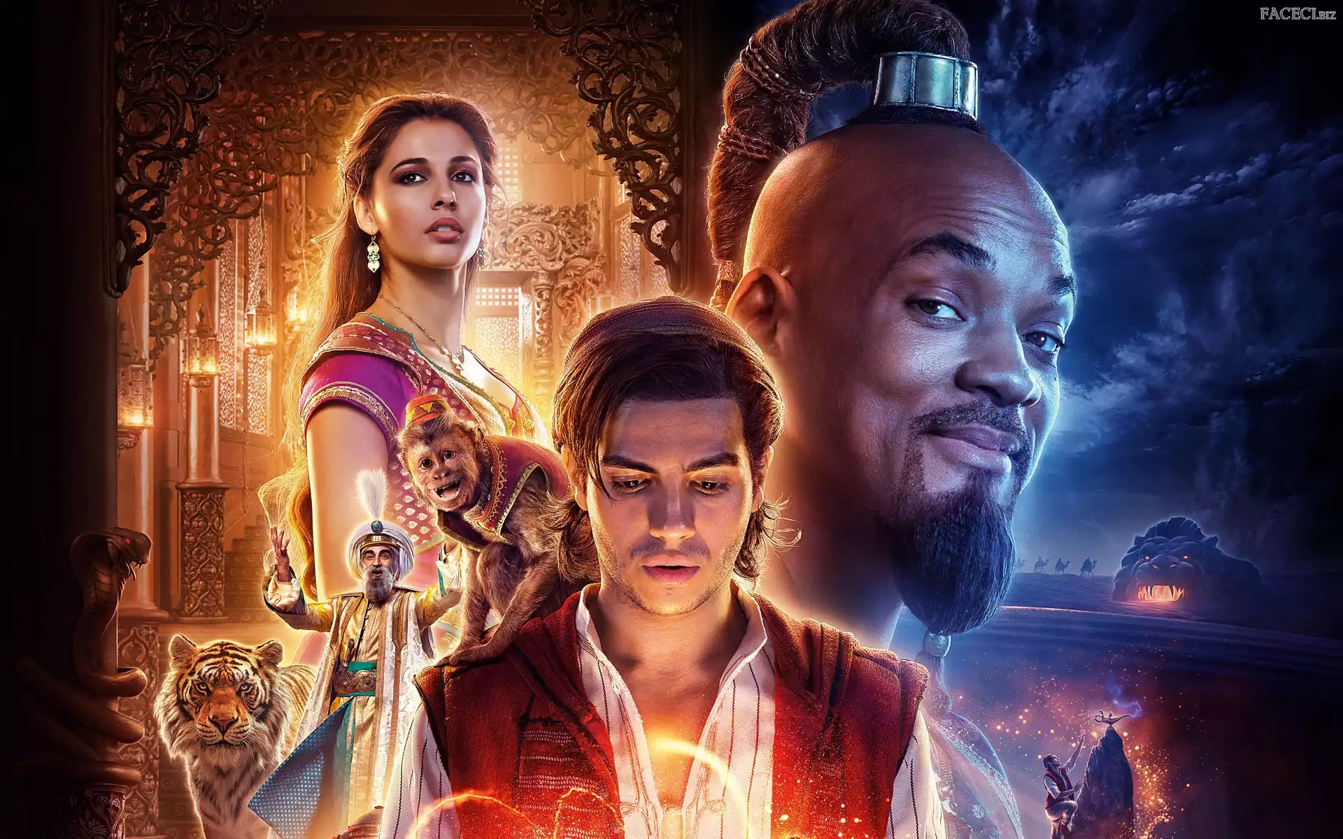 Aktorka, Plakat, Aktorzy, Will Smith, Film, Aladyn, Mena Massoud, Księżniczka, Aladdin, Naomi Scott