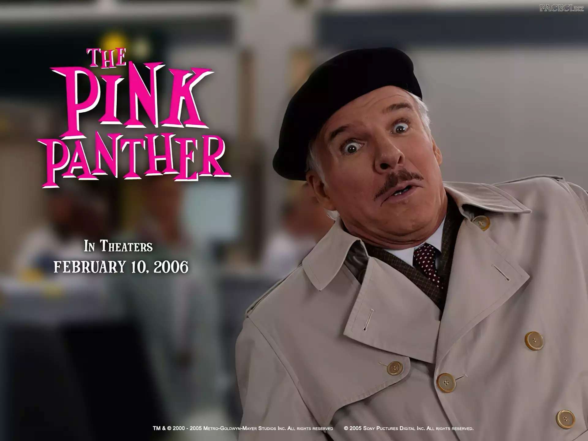 aktor, beret, Steve Martin, The Pink Panther, płaszcz