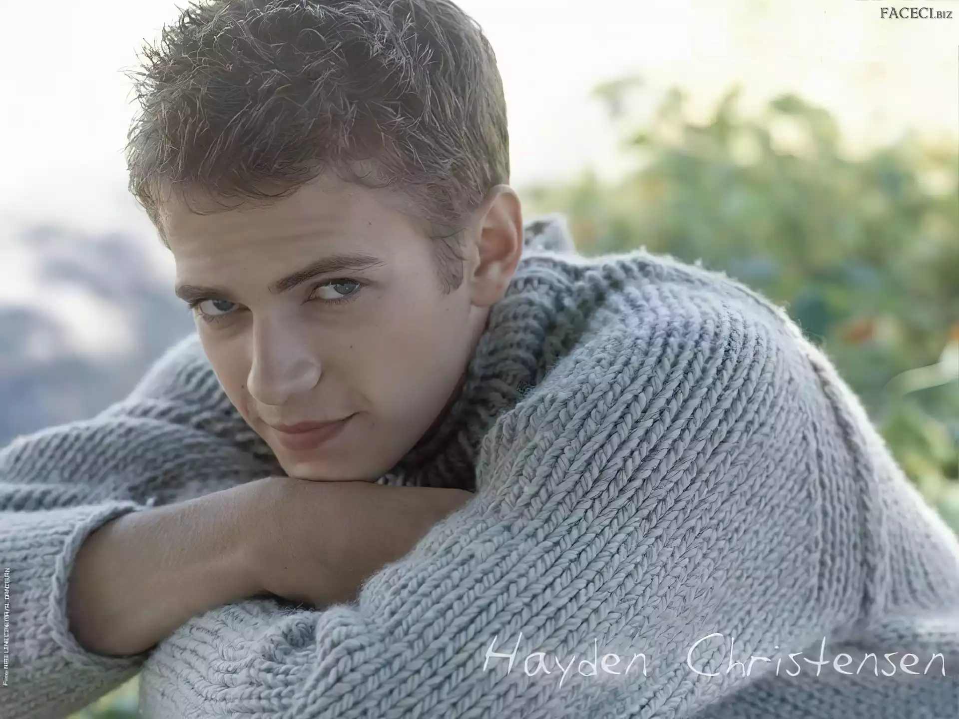blond włosy, Hayden Christensen, sweterek