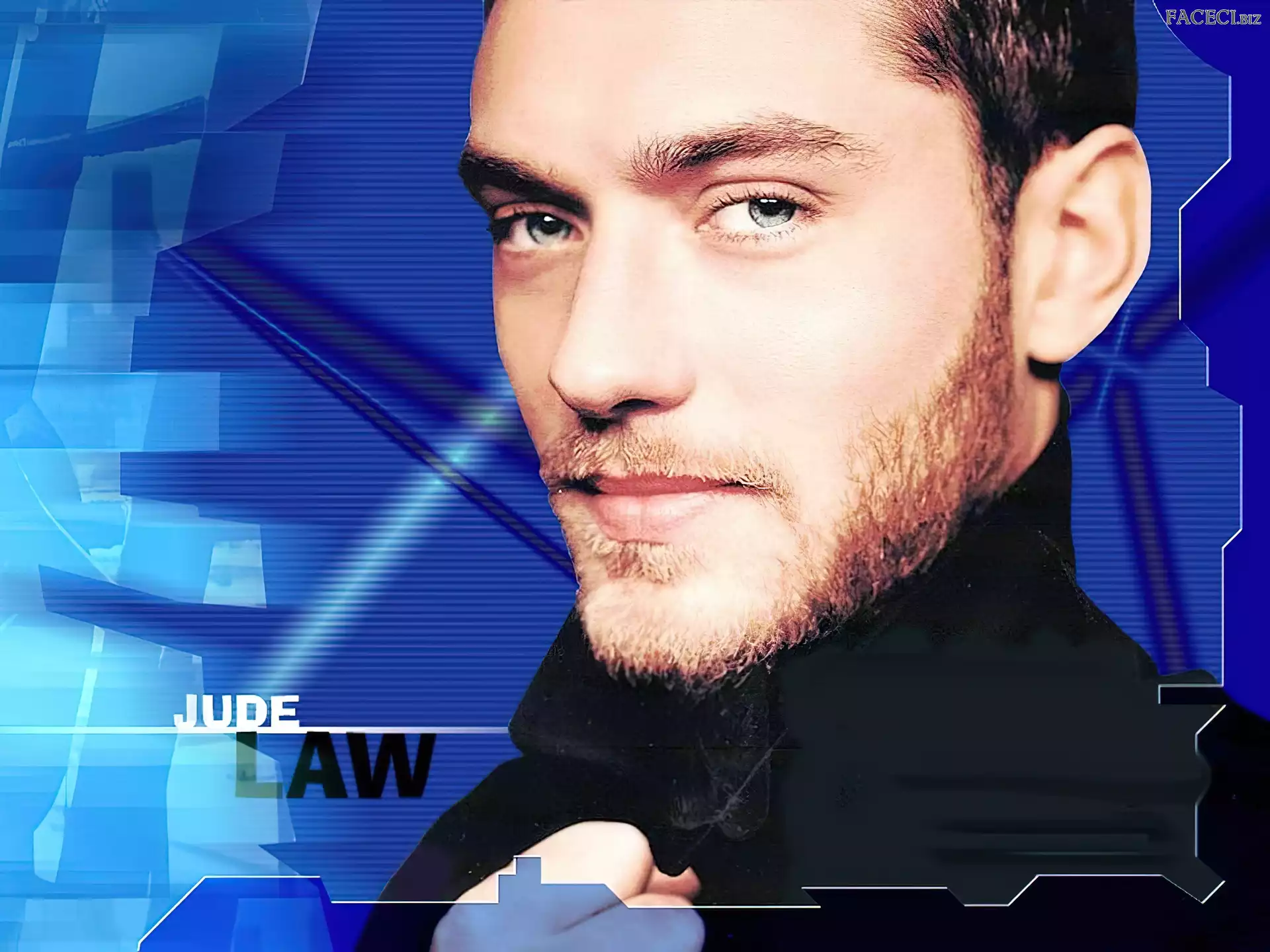 broda, Jude Law, niebieskie oczy