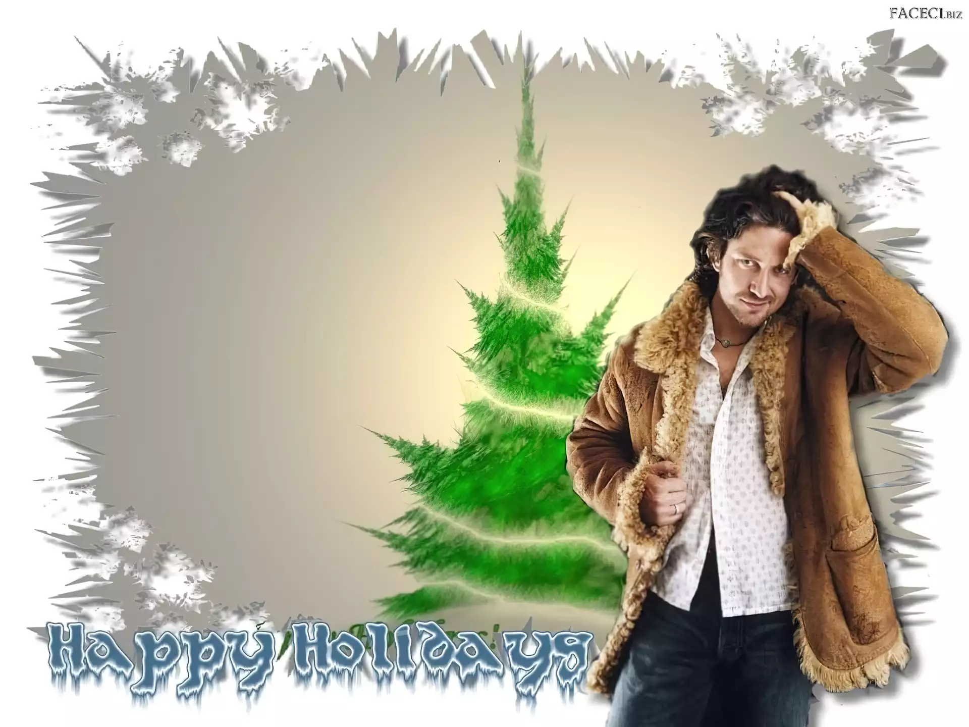 choinka, Gerard Butler, happy holidays