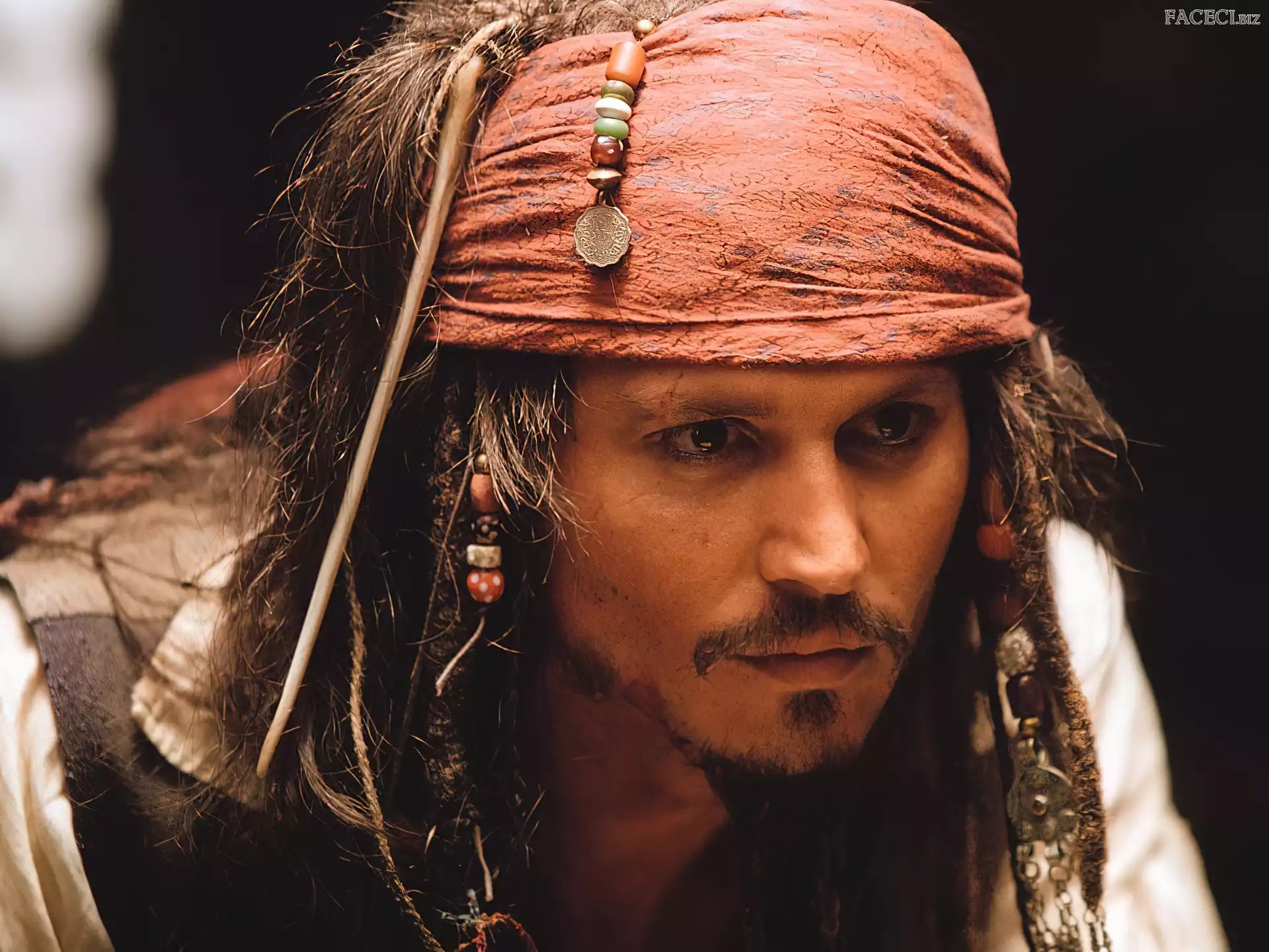 Johnny Depp, chusta, Piraci Z Karaibów, korale