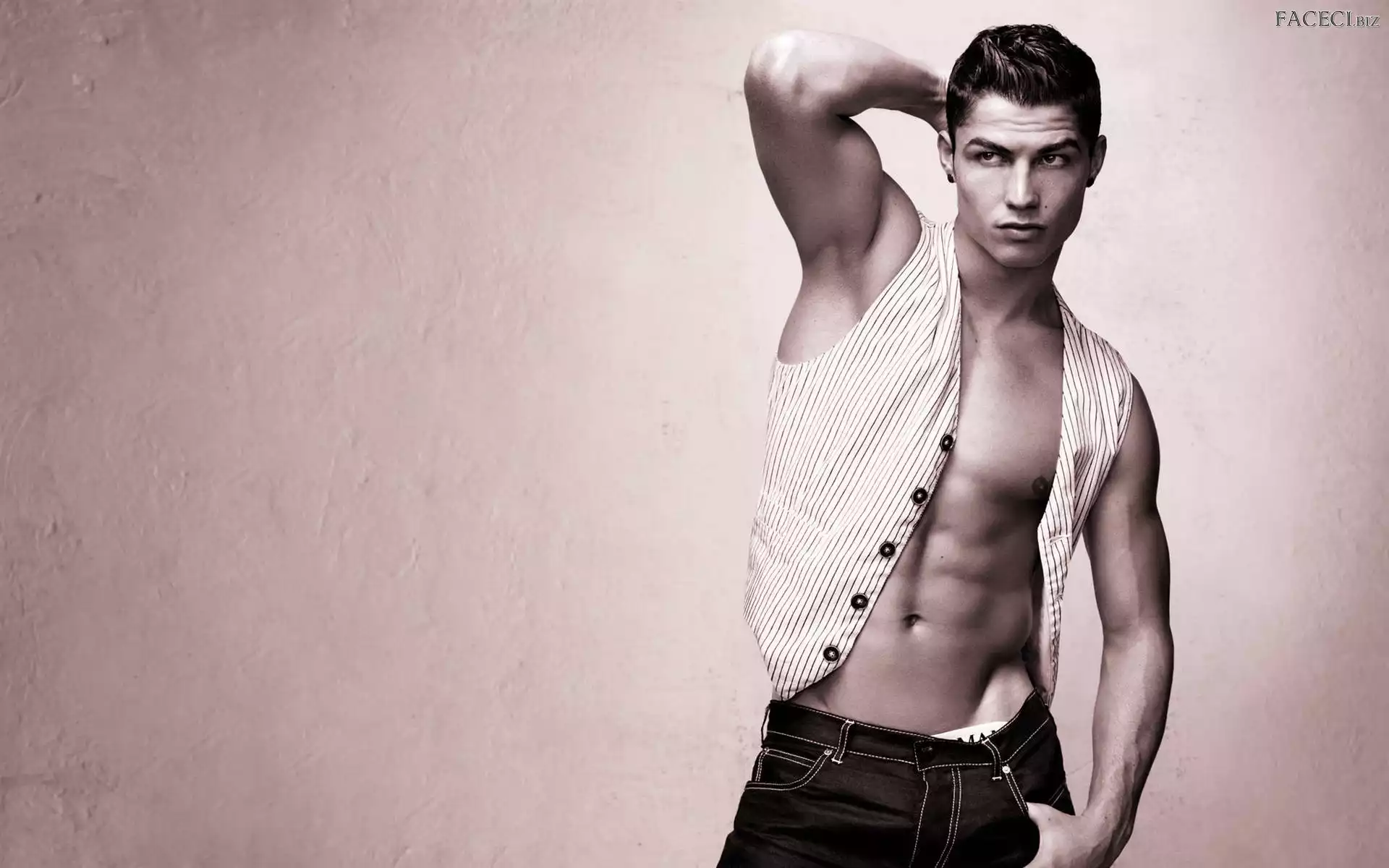 Dżinsy, Kamizelka, Cristiano Ronaldo, Mężczyzna, Piłkarz