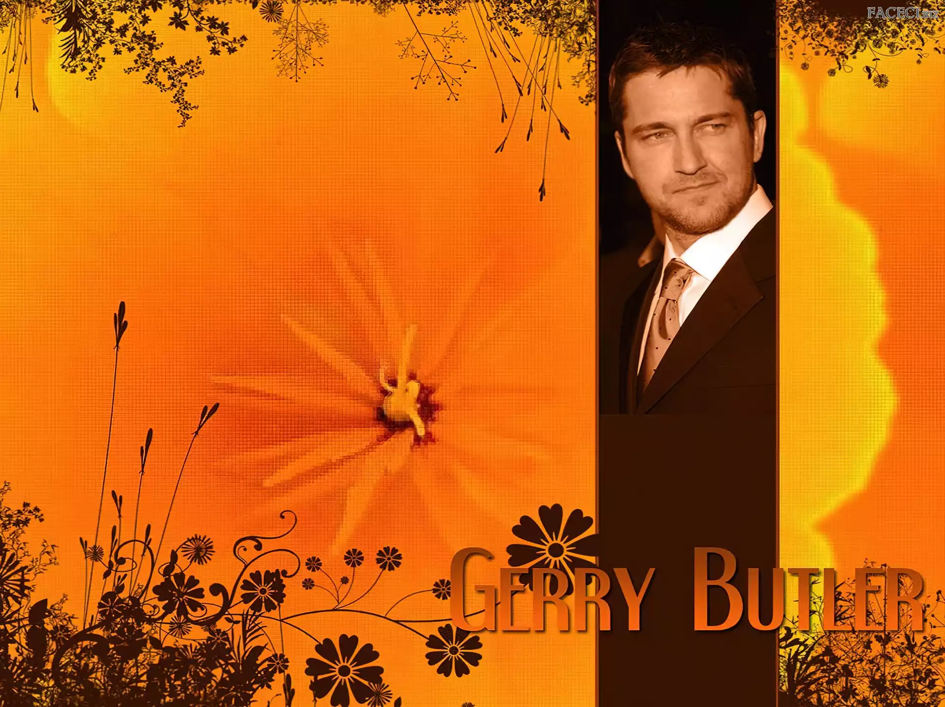 garnitur, Gerard Butler, kwiatki