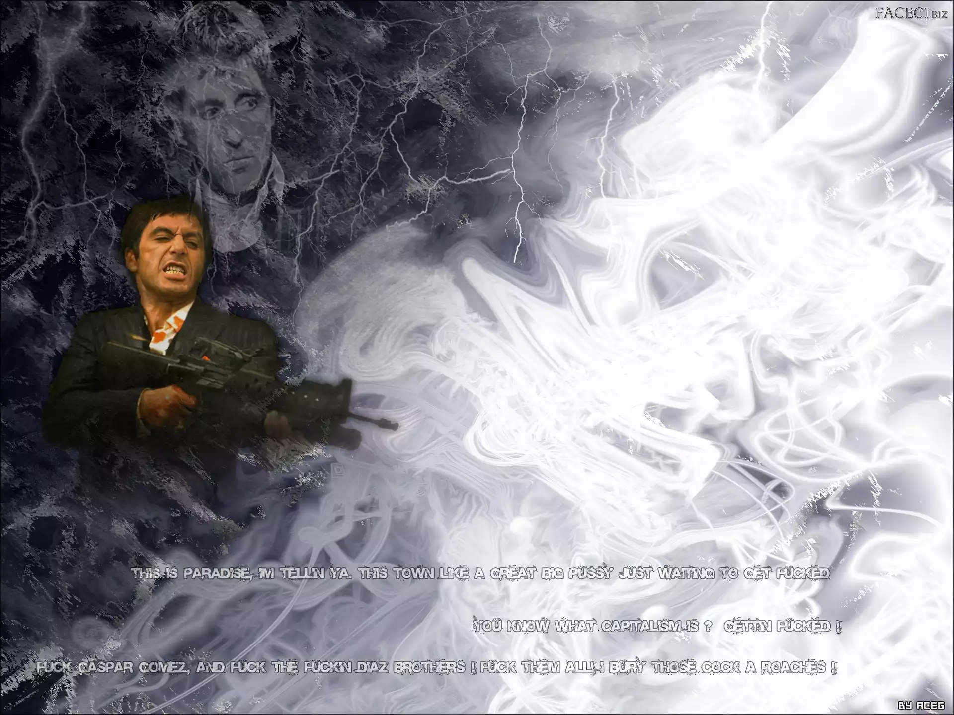 marynarka, czarna, Aktor, Al Pacino, karabin