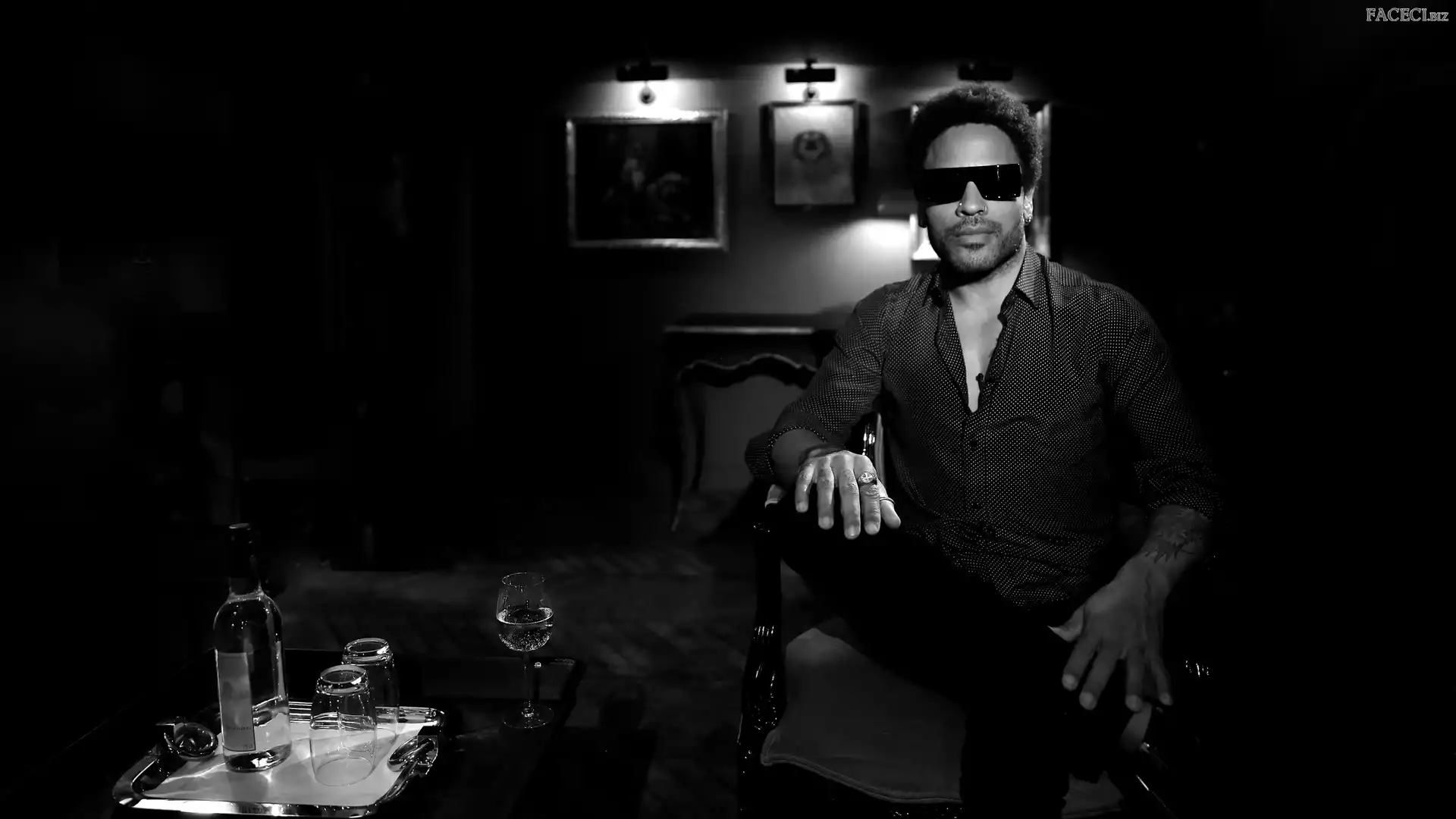 Kieliszek, Czarno-Białe, Lenny Kravitz, Okulary