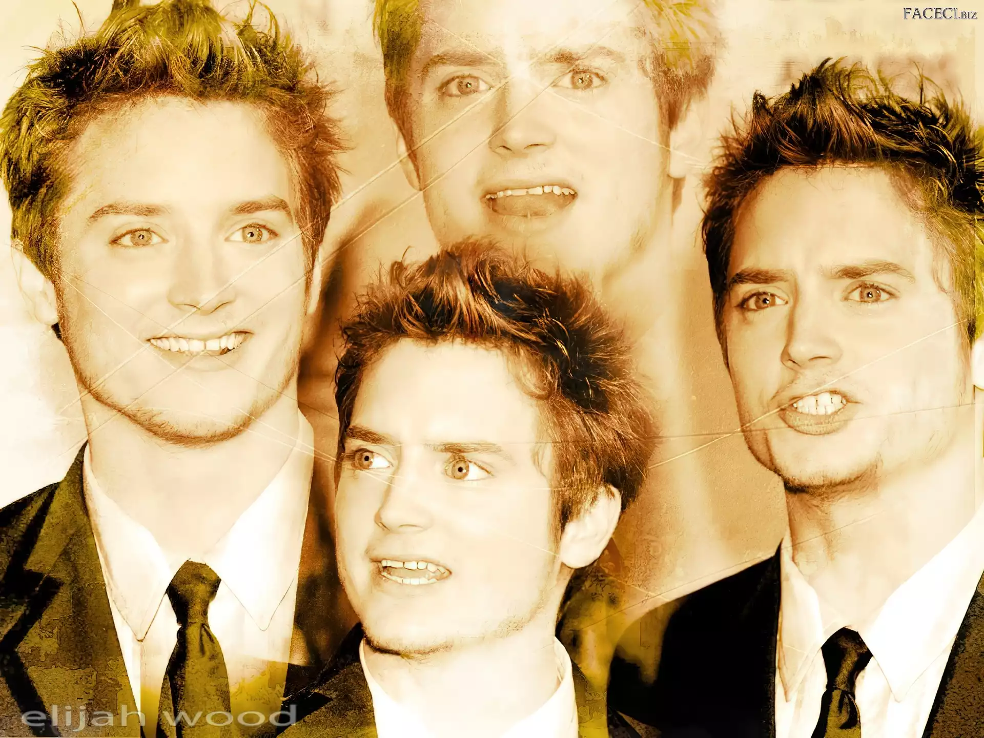 krawat, Elijah Wood, uśmiech
