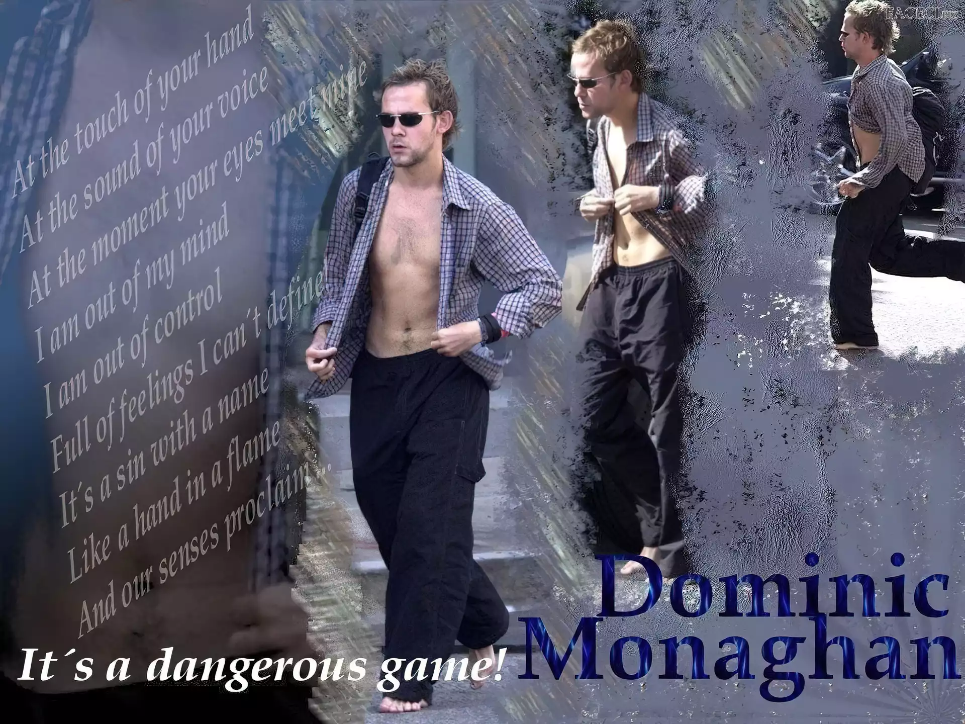 okulary, Dominic Monaghan, rozpięta koszula
