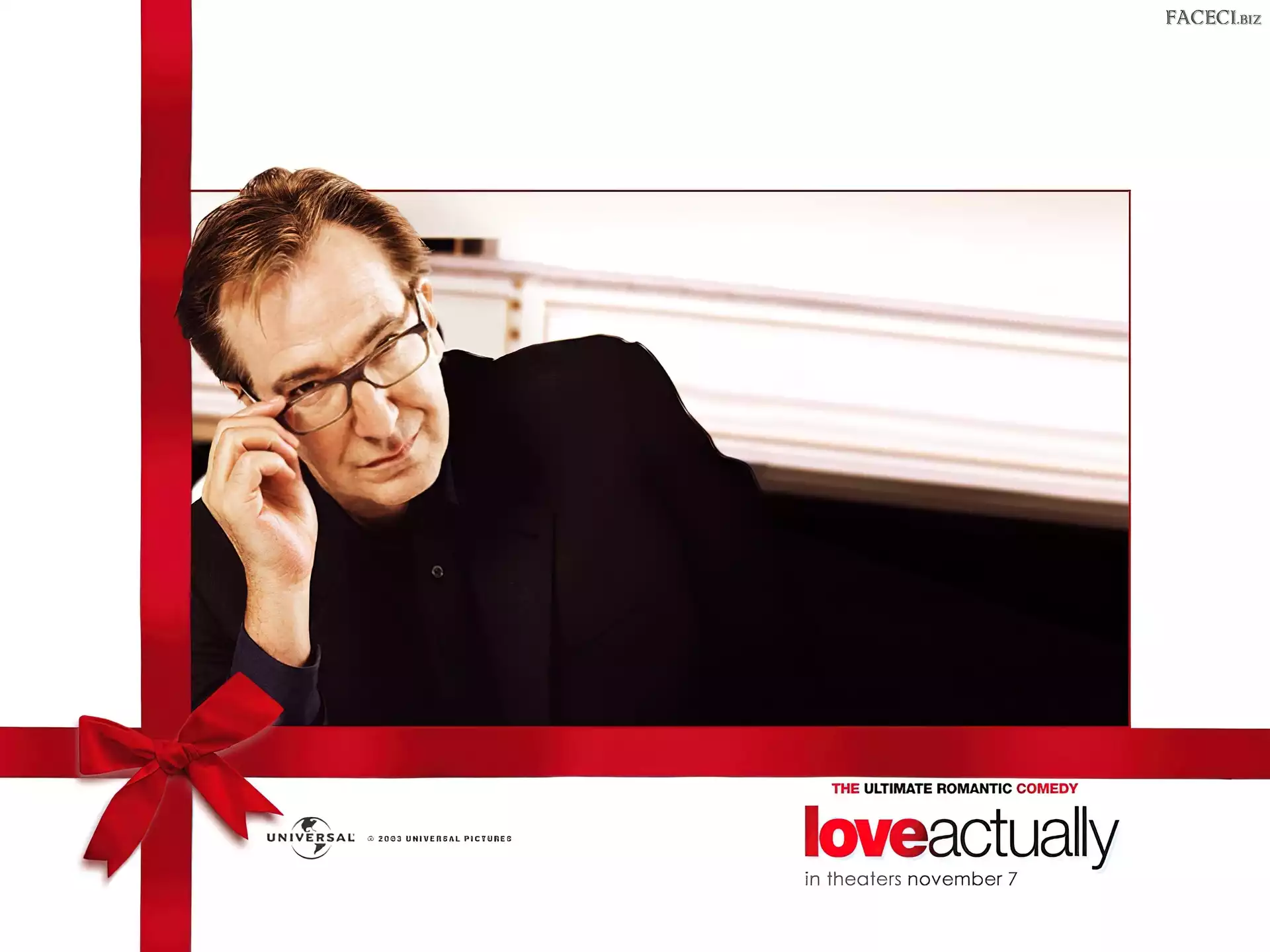 Wstążka, Okulary, Alan Rickman, Love Actually, Mężczyzna