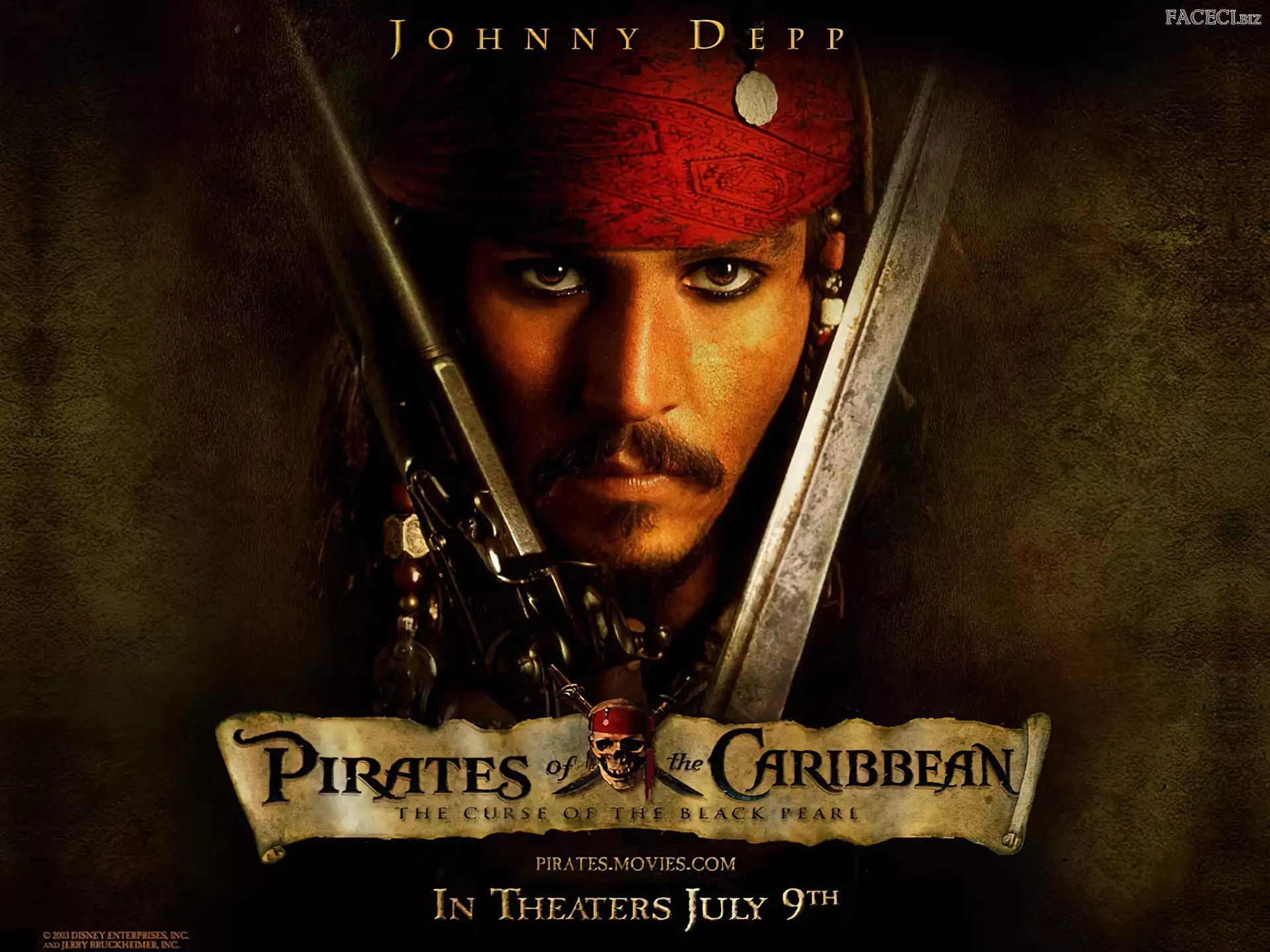 opaska, Johnny Depp, broń