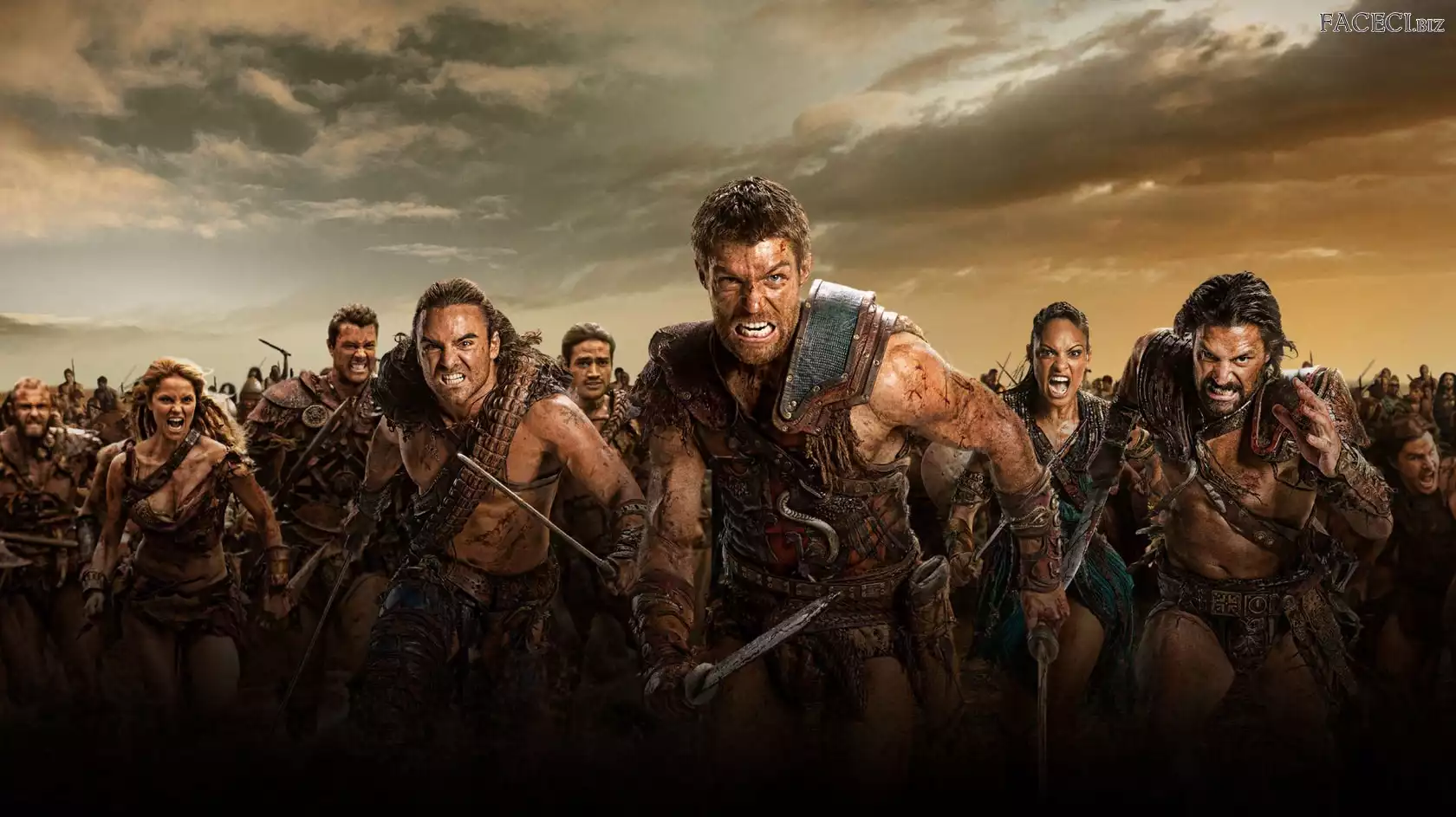 Wojna potępionych, Liam McIntyre, Spartakus, Dustin Clare