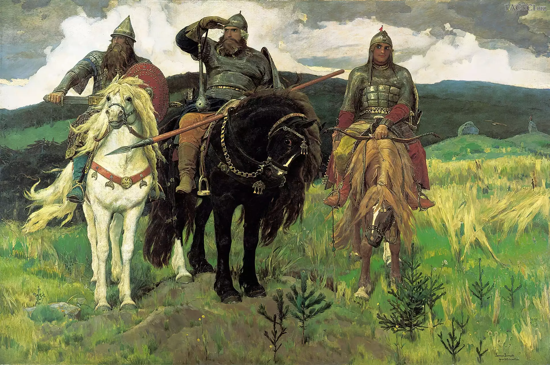 Rycerze, Obraz, Wiktor Wasniecow