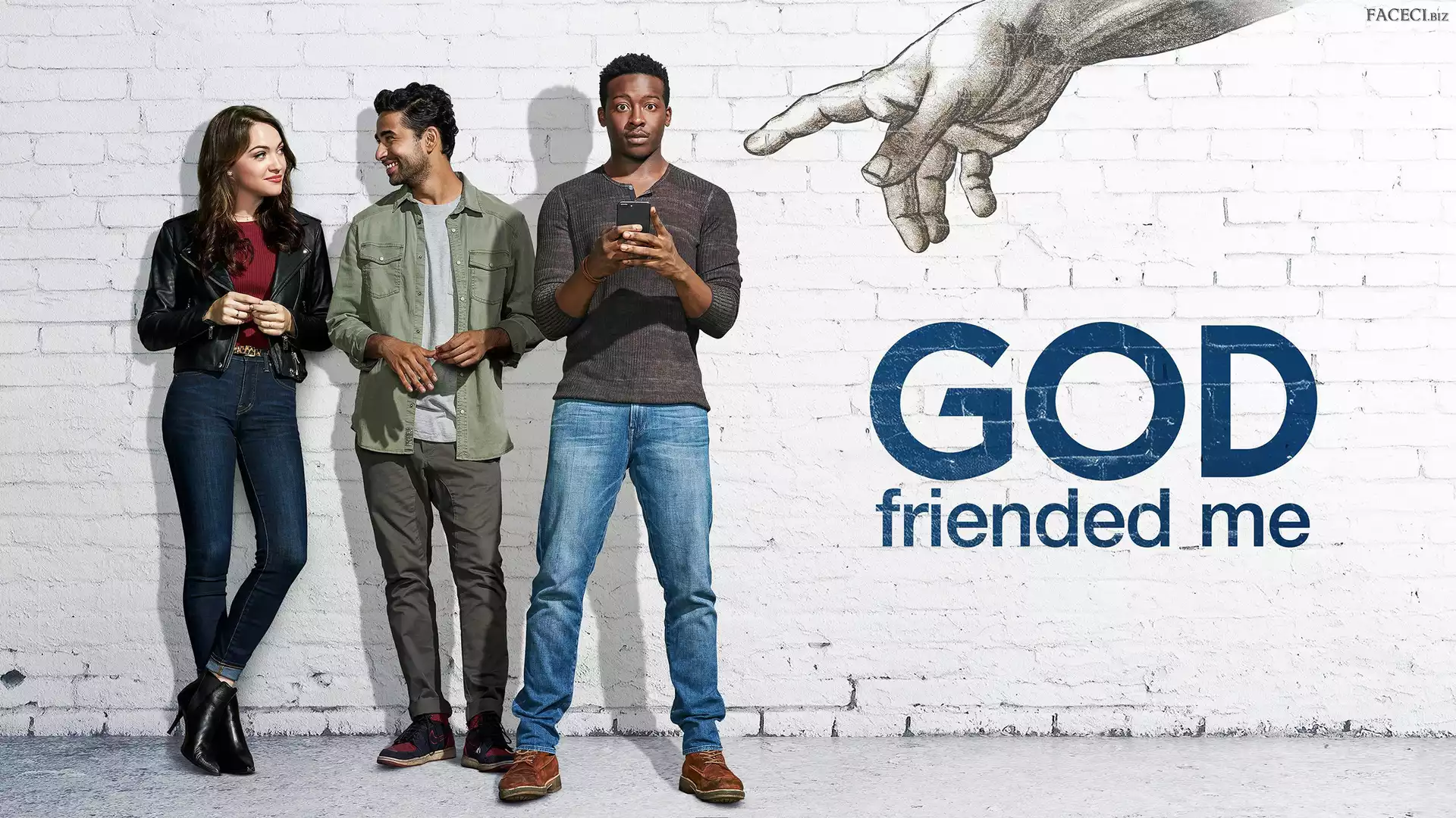 Aktorzy, Aktorka, Postacie, Miles Finer, Suraj Sharma, Brandon Micheal Hall, Serial, Violett Beane, God Friended Me, Cara Bloom, Rakehs Singh