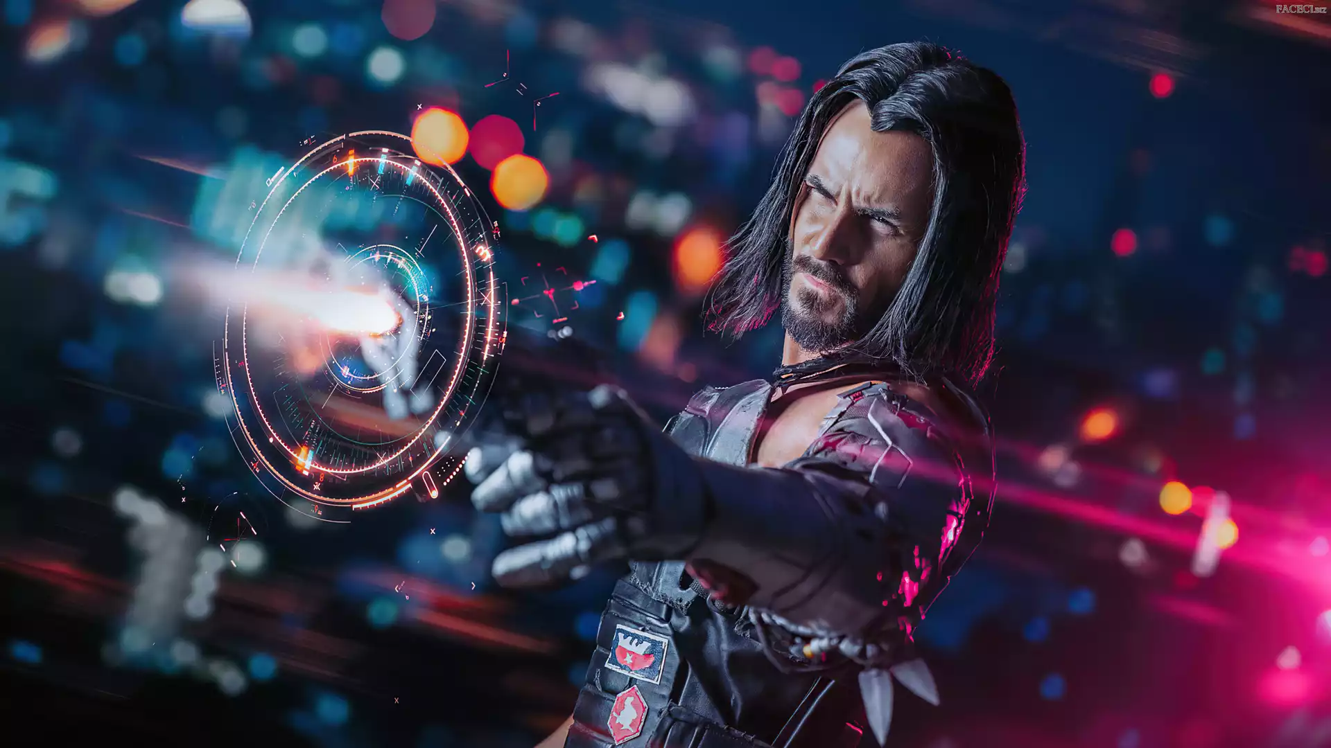Postać, Gra, Aktor, Keanu Reeves, Cyberpunk 2077, Johnny Silverhand