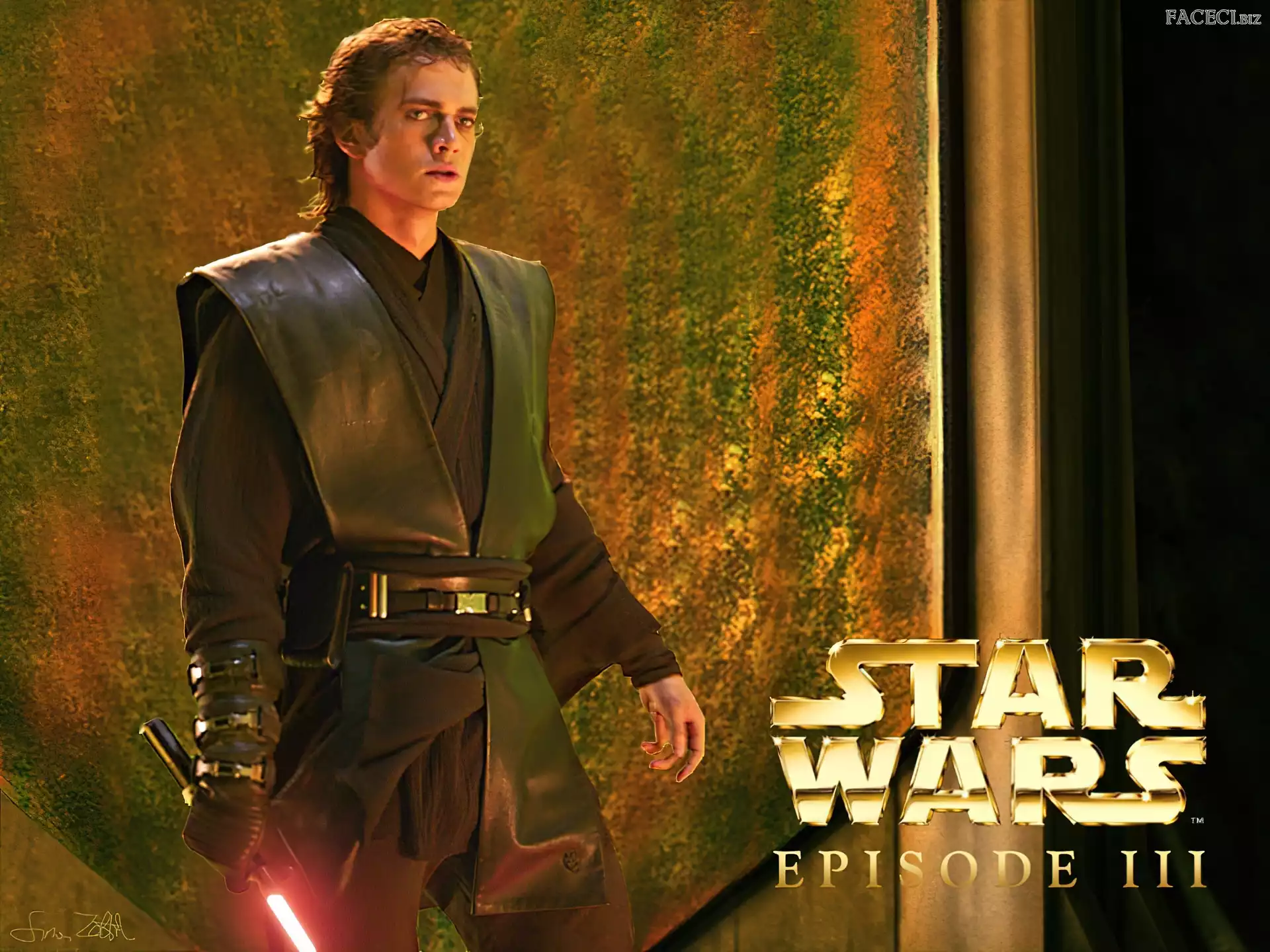 strój, Hayden Christensen, Star Wars, napis