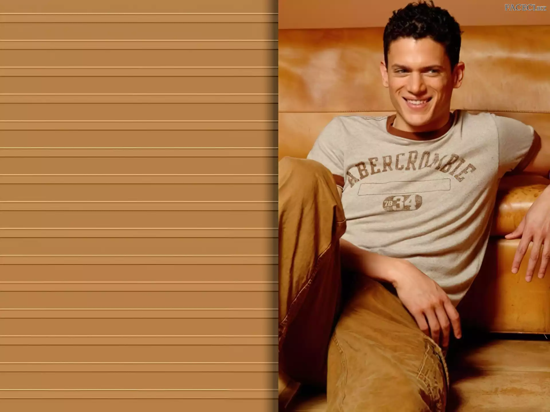 Wentworth Miller, brÄ…zowe spodnie