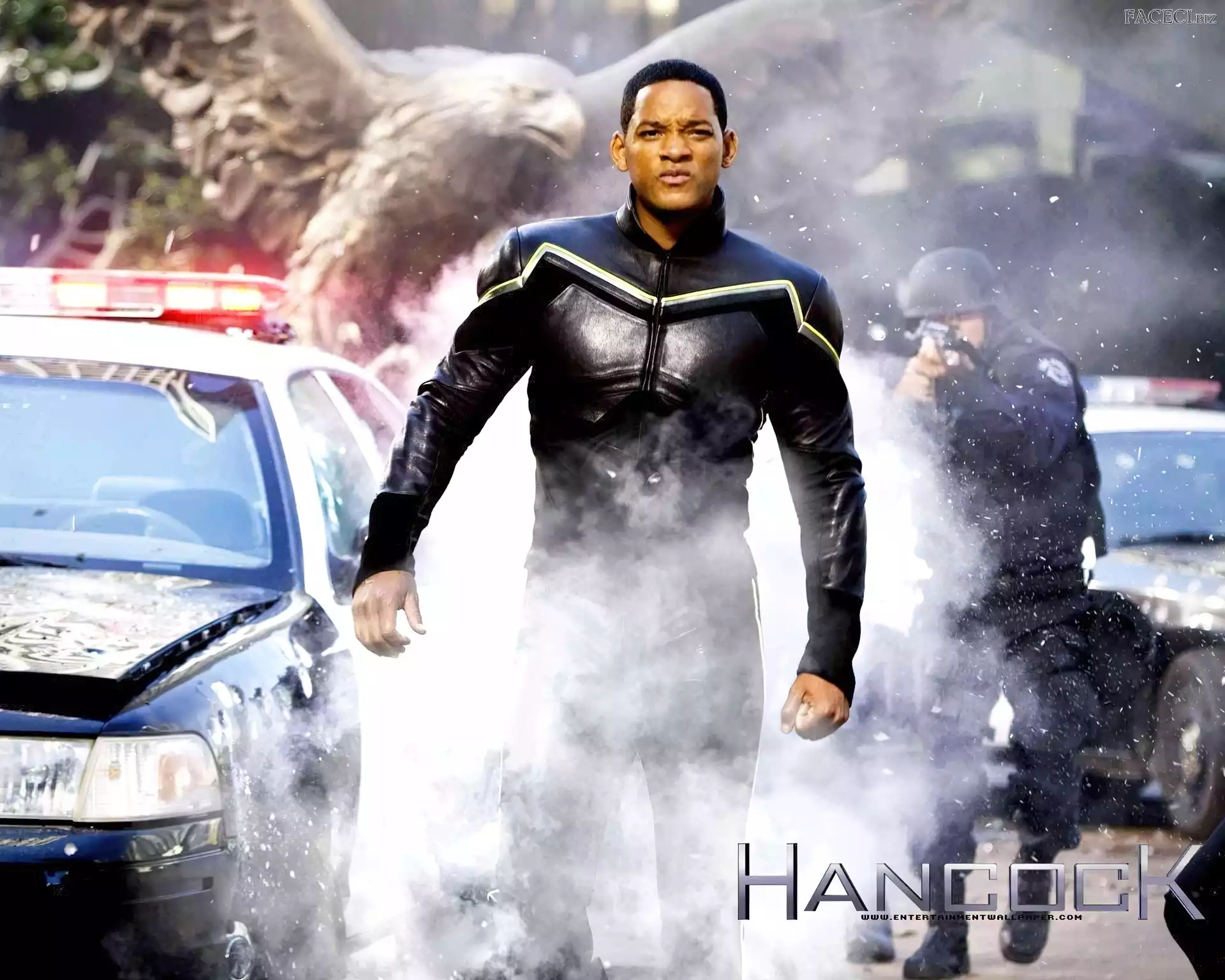 Will Smith, radiowóz, Hancock, dym