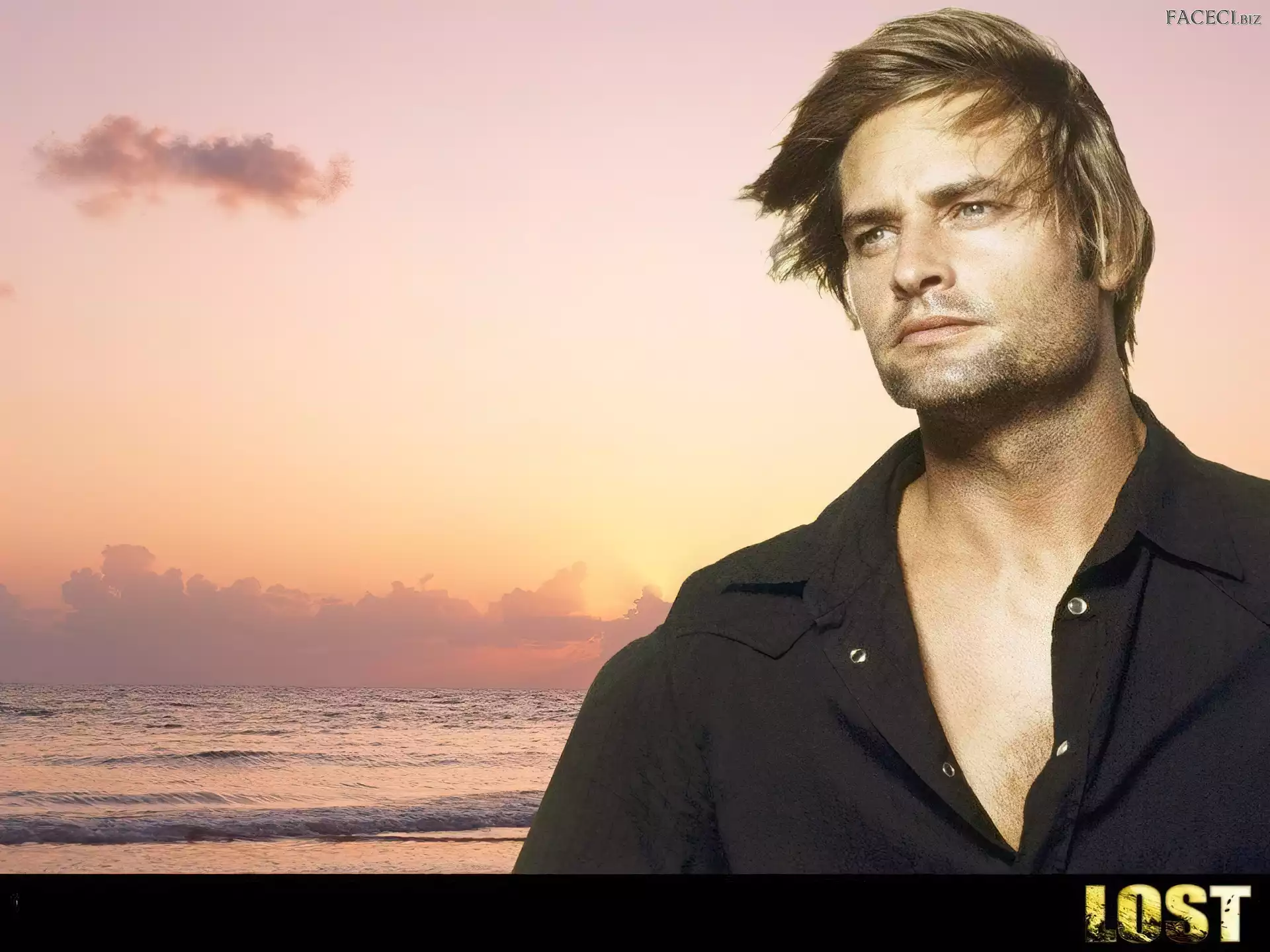 słońca, Zagubieni, Serial, woda, zachód, Lost, Josh Holloway